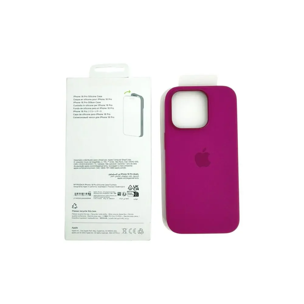 APPLE iPhone 16 Pro Silicone Case with MagSafe in Fuchsia